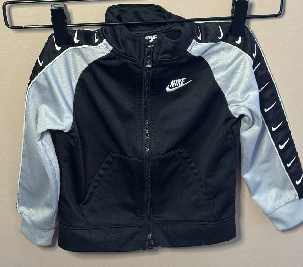Nike Embroidered Black-Gray-White 12 Months Lightweight Jacket